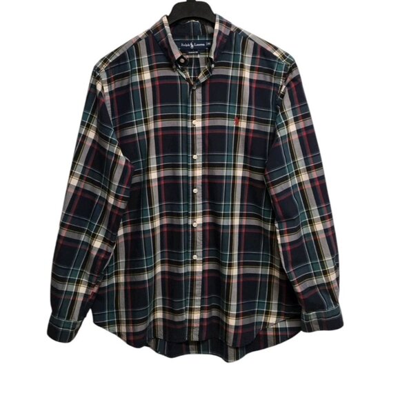 Ralph Lauren Mens XL Plaid Button Down Shirt Cotton Office Casual Chest Pocket - Picture 1 of 7